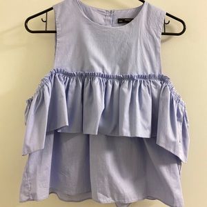 Zara off the shoulder ruffle top